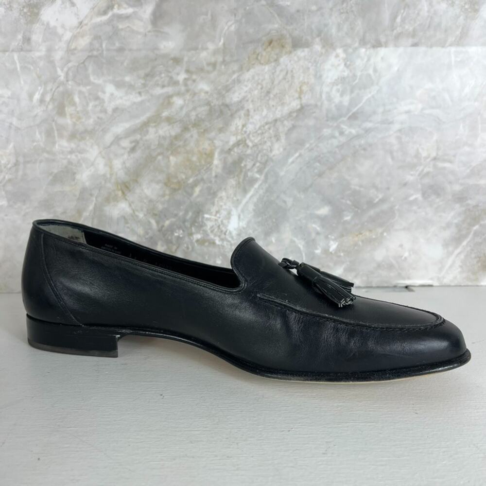 Vintage Bally Dress Shoes Black Tassel Loafers Men’s 11M Made In Switzerland - Picture 4 of 11